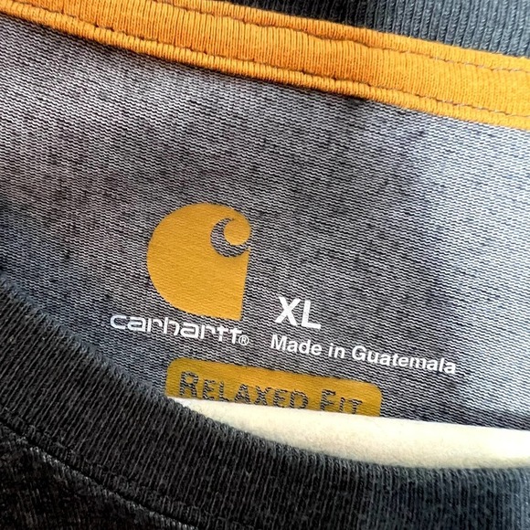 Carhartt Grey Relaxed Fit Pocket Logo Tee Shirt Mens XL - Picture 2 of 3